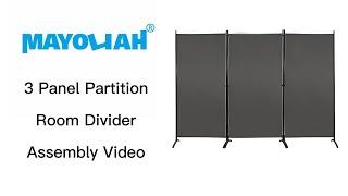 3 panel room divider screen assembly video