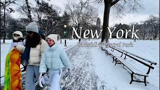 [4K] "NYC Winter Walk 2025 First Snow️ New York City Central Park️" #nyc #snow #winter #snowfall