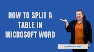 How to Split a Table in Microsoft Word
