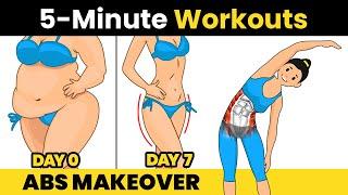 5 Minute ABS MAKEOVER: Belly Fat and Thighs Workout to Lose Weight at Home Fast