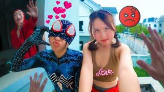 MONEY HEIST ESCAPE: SPIDER-GIRL in LOVE ️ vs ANGRY GIRLFRIEND   (Romantic Parkour POV)