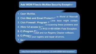 How To Fix WoW Error #132 0×85100084 Fatal Exception