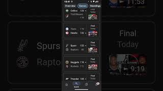 NBA Basketball Scores #nationalbasketballassociation