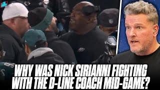 Why Were Eagles Coaches Yelling At Head Coach Nick Sirianni On Sideline vs Steelers? | Pat McAfee