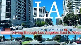 Dash Cam Tours  Driving through Los Angeles from East to West. No music. No talking