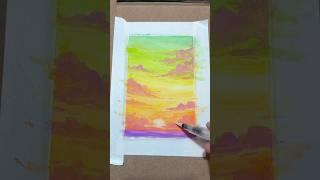 Easy Watercolor Sunset  (beginner-friendly) #paintingtutorial
