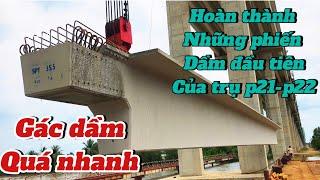Cầu Rạch Miễu 2 Ngày 10/3/2025 Toàn cảnh gác dầm nhịp p21 và p22