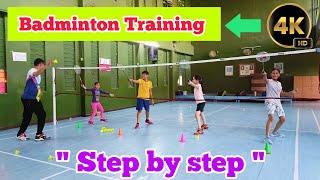 " Step by Step " Badminton Training For Beginners  Badminton Drills  Basic