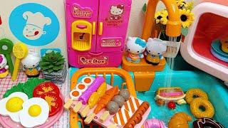 DIY ASMR Hello Kitty Kitchen Cooking and making mini food With Kitchen Toys