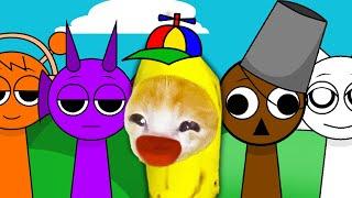 Sprunk Incredibox World: Banana Cat Meets the Incredibox Crew!  Banana Cat Compilation | Cat MEME 