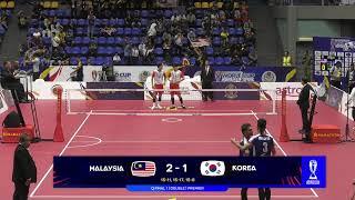 Malaysia vs Singapore - QF2 - Regu - Premier -  ISTAF Sepaktakraw World Cup Kuala Lumpur 2024