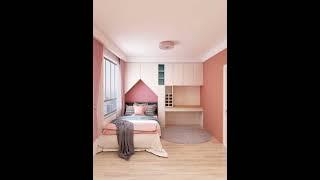 想要成爲小仙女，得從小培養#傢俱定制#衣櫃平開門#膠板櫃Bedroom cupboards and bed interior designs