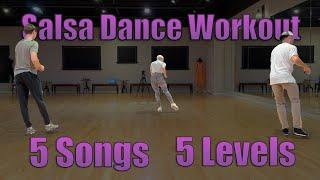 15 Minute 5 Level Salsa Dance Workout Back View | Follow Along Dance Routine