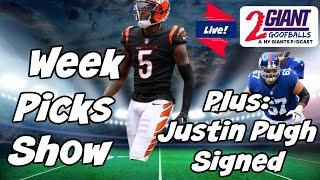 Giants Sign Justin Pugh & NFL Week 5 Picks Show: Picking Winners, Spread Picks, and Over/Under Picks