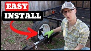 How to Mount A Spare Tire On A Utility Trailer  ( MaxxHaul Trailer Spare Tire Mount Install )