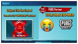 I LOST MY PUBG PARTNER TITLE...