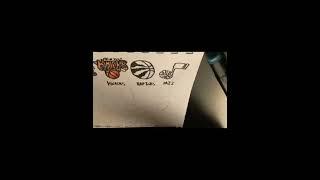 Knicks, raptors, jazz The first row is done! NBA team logos pt4 #art#basketball