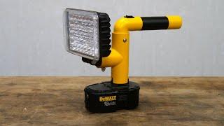 DIY Cordless Work Light with Dewalt Battery DC9096 from PVC pipe