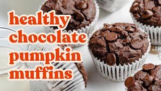 Nourishing Almond Butter Double Chocolate Pumpkin Muffins