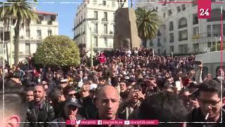 Supporters of political activist Rachid Nekkaz gather in Algiers