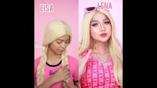 Lisa or Lena Barbie makeup challenge (who did it better ) #lisaorlena #shorts#please