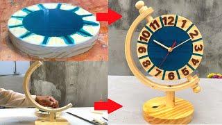 Great Woodworking Ideas /// Design A Epoxy Desk Clock.