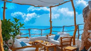 Café-Ambiente am Meer-Bossa-Nova-Musik, Smooth Jazz, Brunch-Zeit, Meereswellen-Sound zum Entspannen