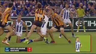 Explosive fighting in AFL 1st Quarter - Hawks v Roos '15