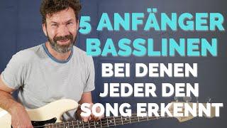 5 Anfänger Basslinien bei denen jeder den Song erkennt