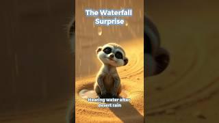 The Waterfall Surprise  – Baby Meerkats’ Magical Oasis! #shorts #cute #cuteanimals #meerkats