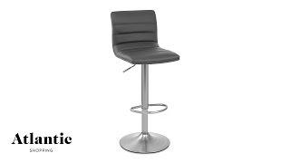 Linear Brushed Steel Bar Stool