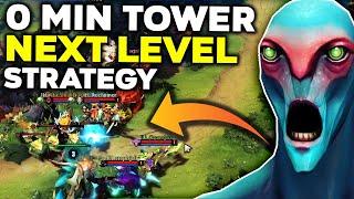 0 min tower taken FIRST TIME in Dota 2 History - WTF Next Level 200 IQ Strategy