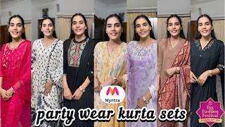 Myntra party wear kurta sets|Try On haul #myntra #kurtaset #partywear #viralvideo #trending #foryou