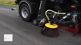 Bucher MaxPowa V65 street sweeper - in action sweeping