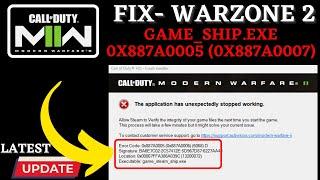 MW2 Steam_Ship.exe crash Error code 0X887A0005 fix