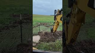 Digging out a Culvert   4K #Cat420F2 #stormdamagerepair #irrigation #farm #backhoe