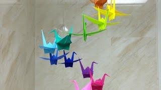 How To Make a Colorful Origami Crane Mobile - DIY Home Tutorial - Guidecentral