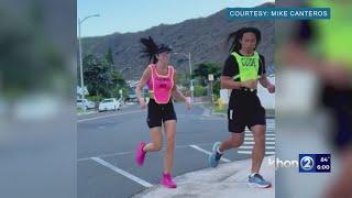 Visually-impaired runner shot at during Honolulu Marathon training