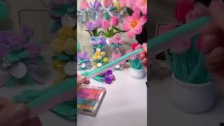 How to make mini cute tulips flower in pipe cleaner chenille stem,tutorial on tulips flower gift