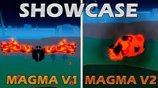 SHOWCASE Magma Fruit V1 and V2 in Blox Fruit!!