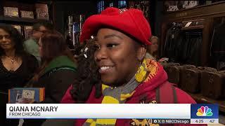 Dozens of dressed-up fans line Michigan Avenue as Chicago Harry Potter store opens