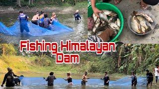 Fishing In Himalayan Dam Of Nepal !! Traditional Paso Jal Fishing 