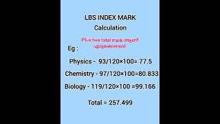 LBS INDEX MARK CALCULATION || #lbs #bscnursing2022