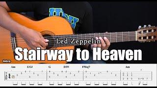 Stairway to Heaven - Led Zeppelin - Fingerstyle Guitar Tutorial + TAB & Lyrics