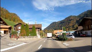 Fall / Autumn - Zweisimmen to Spiez Switzerland | Car Drive 4K 60fps