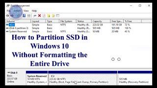 How To Partition SSD in Windows 10 without Formatting the Entire Drive | TechTricksGh