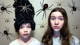 SPIDERS IN HER HAIR!