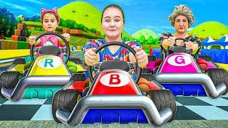 Ruby and Bonnie drives a Go Kart Racing at Chaos Karts with family