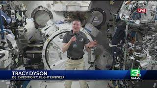 Astronaut and UC Davis alum Tracy Dyson speaks with KCRA 3 live from ISS