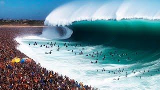 ¡Alerta en la Playa! Olas Gigantes Sorprenden a Bañistas Desprevenidos